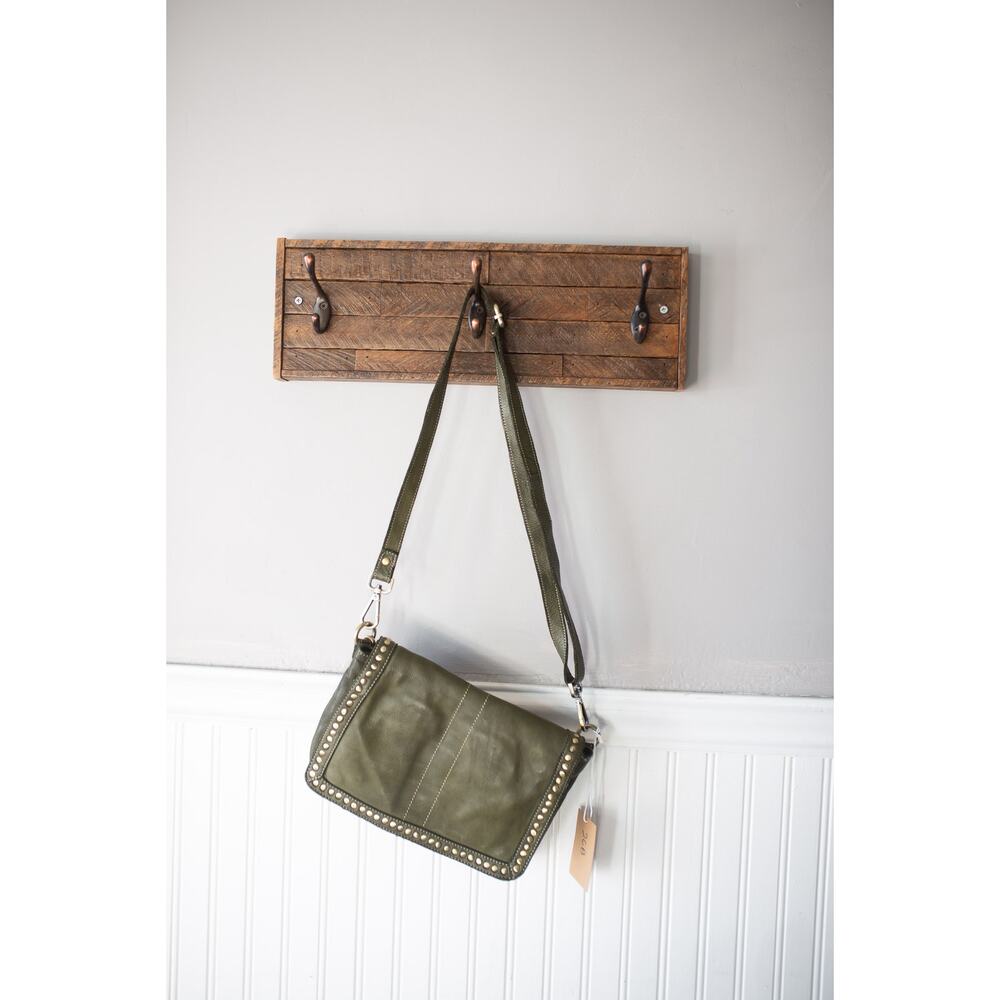 Free People Bolsa Nova Marisa Messenger Bag Studded Purse Green - Picture 3 of 5